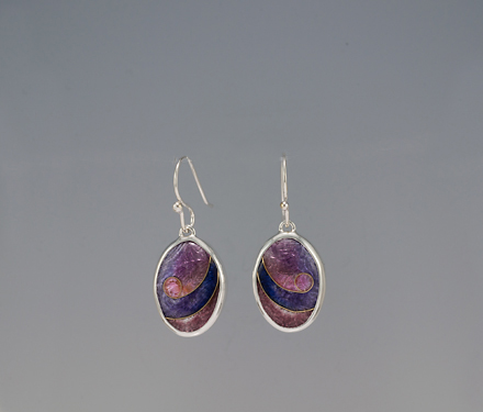 CMR047 Purple Swirl Earrings