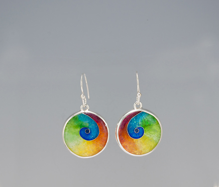 CMR048 Rainbow Swirl Earrings